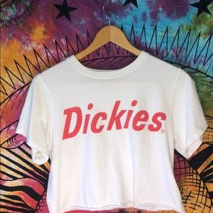 “Dickies” White Cropped Tee